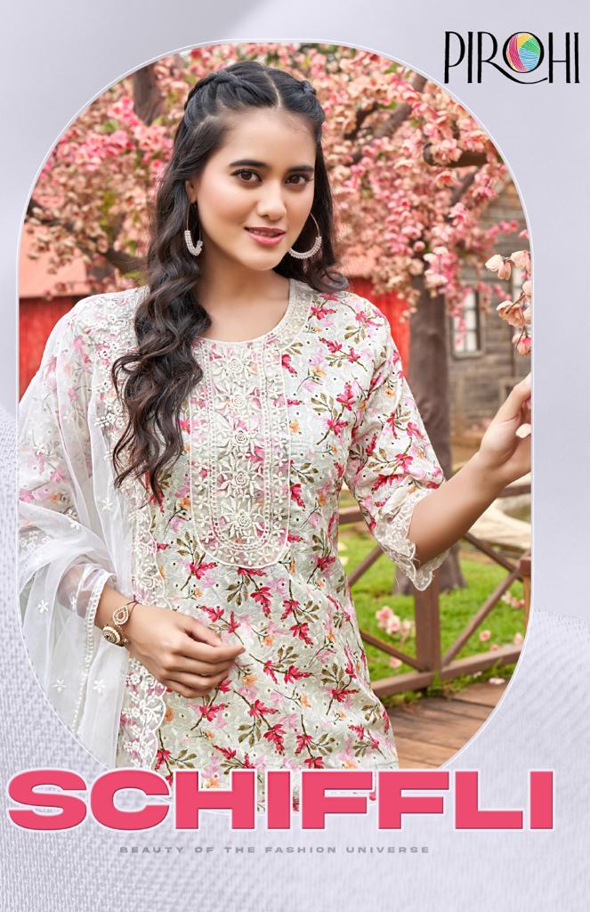 Schiffli Vol 1 By Purohi Digital Printed Readymade Suits